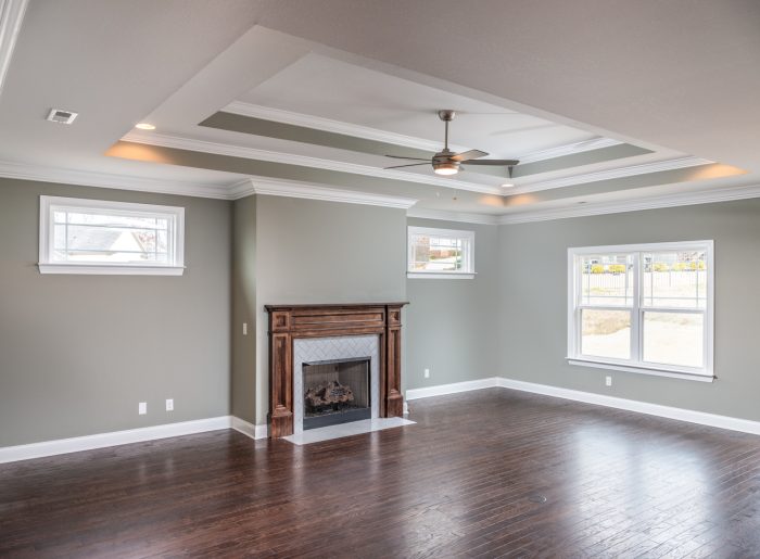 Open floor plan in new construction Pratt home
