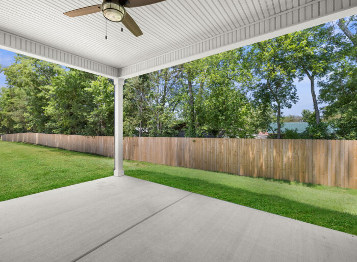 Outdoor covered patio for pets and gathering new home now selling North Georgia