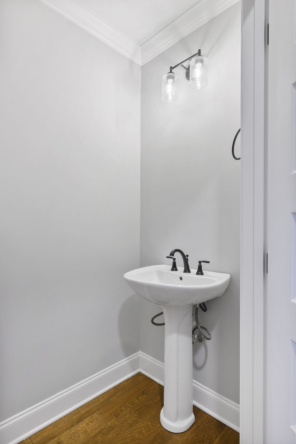 Half bathroom provides space for guests