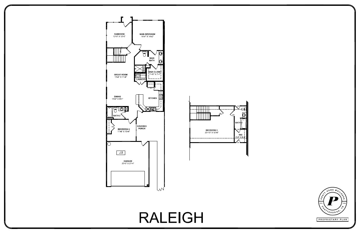 Floor plan of Raleigh new construction home now selling Chattanooga