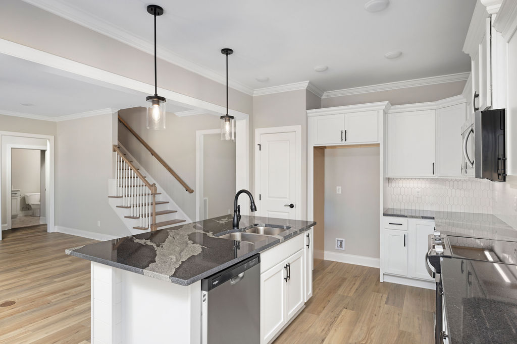 Chef's kitchen with granite countertops