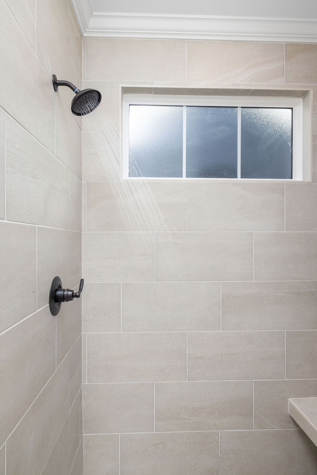 Oversized walk-in shower with built-in bench selling now in Chattanooga