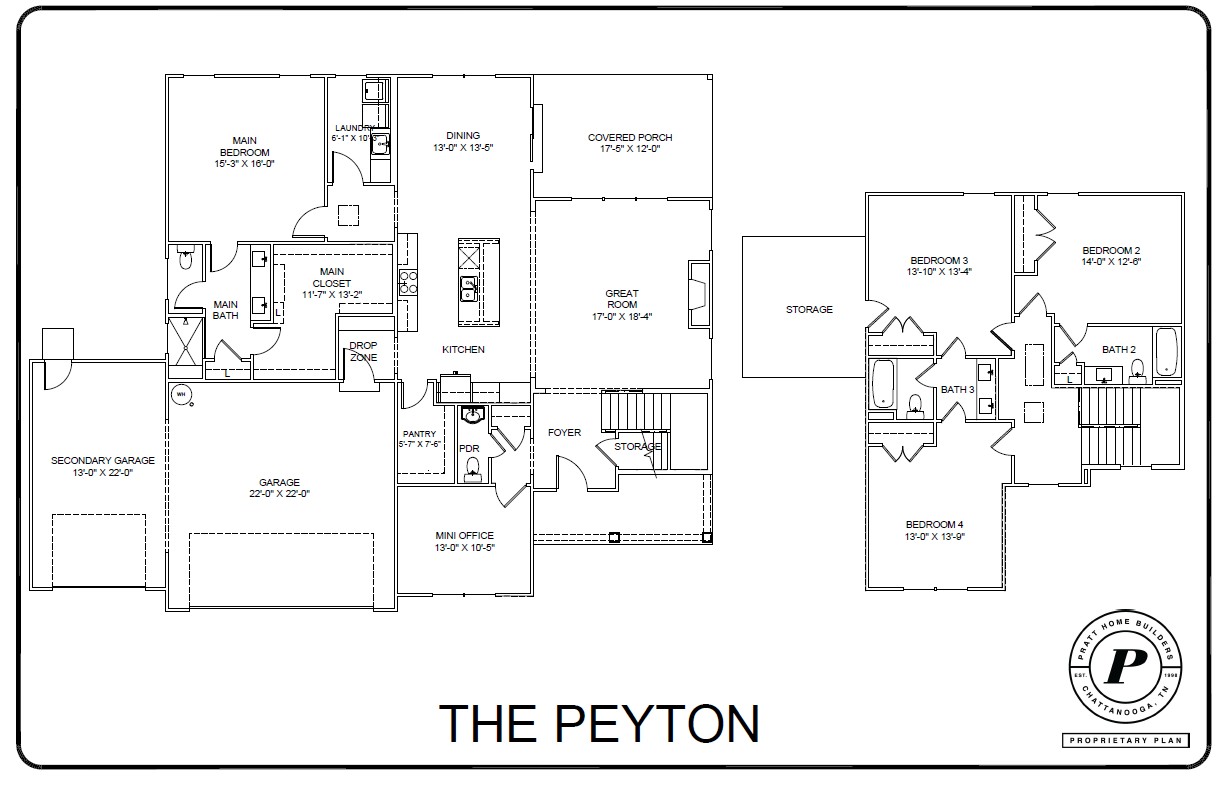 4 bedroom, 3.5 bath floor plan selling now in Chattanooga TN